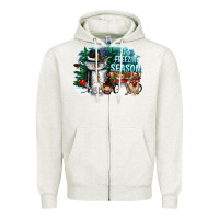 Oatmeal Heather its freezin season Zipper Hoodie - CowGirlArtShop