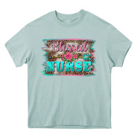 Arona western blessed nurse pink floral arrow  background Heavy Core Tee - BarkalooDesign
