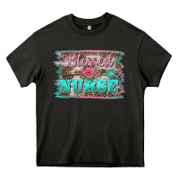 Asphalt western blessed nurse pink floral arrow  background Heavy Core Tee - BarkalooDesign