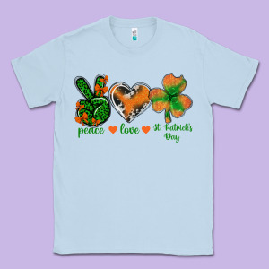 Peace Love St.patrick's Day Classic Tee Designed By Bundleandbundleshop
