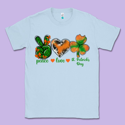 Peace Love St.patrick's Day Classic Tee Designed By Bundleandbundleshop