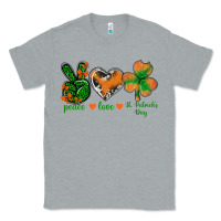 Heather Grey Peace Love St.Patrick's Day Classic Tee - BundleAndBundleShop