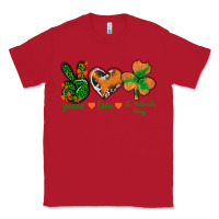 Red Peace Love St.Patrick's Day Classic Tee - BundleAndBundleShop