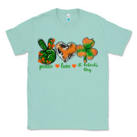 Seafoam Peace Love St.Patrick's Day Classic Tee - BundleAndBundleShop