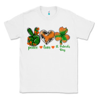 White Peace Love St.Patrick's Day Classic Tee - BundleAndBundleShop