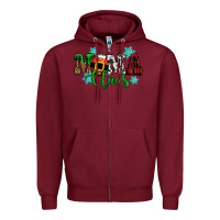 Burgundy mama claus christmas Zipper Hoodie - CowGirlArtShop