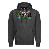 Charcoal Heather mama claus christmas Zipper Hoodie - CowGirlArtShop