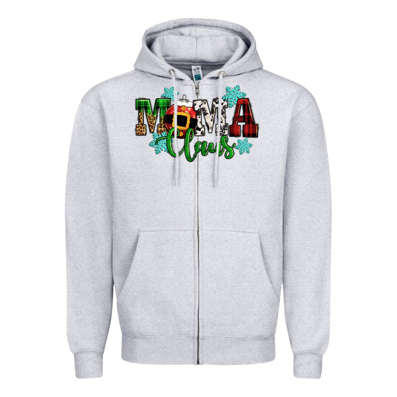 Mama Claus Christmas Zipper Hoodie by CowGirlArtShop | Teevron