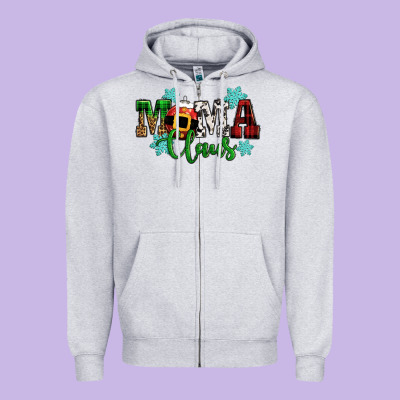 Mama Claus Christmas Zipper Hoodie Designed By Cowgirlartshop