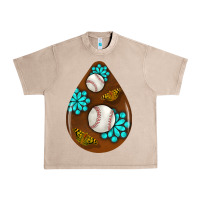 French Oak baseball and western roses teardrop  1 Urban Heavy Tee - BundleAndBundleShop