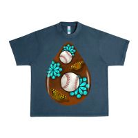 Midnight Navy baseball and western roses teardrop  1 Urban Heavy Tee - BundleAndBundleShop