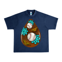 Navy baseball and western roses teardrop  1 Urban Heavy Tee - BundleAndBundleShop
