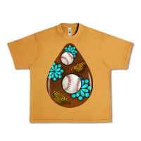 Peanut Butter baseball and western roses teardrop  1 Urban Heavy Tee - BundleAndBundleShop