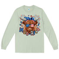 Matcha moo rica highland cow Long Sleeve Tee - RanaPortraitStore