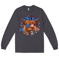 Smoke moo rica highland cow Long Sleeve Tee - RanaPortraitStore