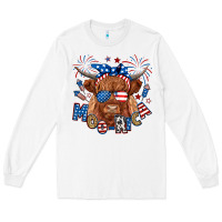 White moo rica highland cow Long Sleeve Tee - RanaPortraitStore