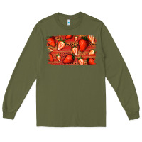 Army Green Strawberry Background Long Sleeve Tee - Bettercallsaul