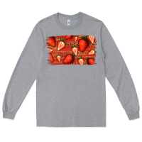 Heather Grey Strawberry Background Long Sleeve Tee - Bettercallsaul