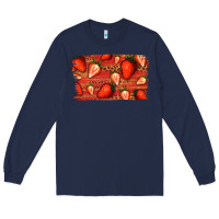 Navy Strawberry Background Long Sleeve Tee - Bettercallsaul