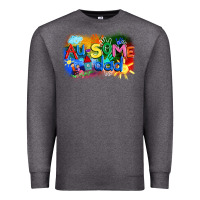 Charcoal Heather Au-some dad Autism Premium Sweatshirt - FaDigitalArtStudio
