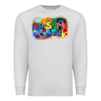 Dove Grey Au-some dad Autism Premium Sweatshirt - FaDigitalArtStudio