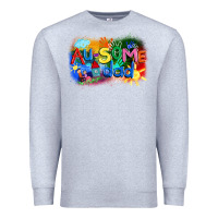 Heather Grey Au-some dad Autism Premium Sweatshirt - FaDigitalArtStudio