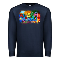 Navy Au-some dad Autism Premium Sweatshirt - FaDigitalArtStudio