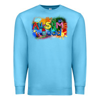 Ocean Blue Au-some dad Autism Premium Sweatshirt - FaDigitalArtStudio