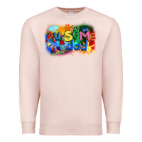 Pale Pink Au-some dad Autism Premium Sweatshirt - FaDigitalArtStudio