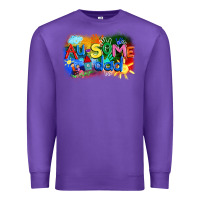 Purple Au-some dad Autism Premium Sweatshirt - FaDigitalArtStudio