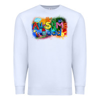 White Au-some dad Autism Premium Sweatshirt - FaDigitalArtStudio