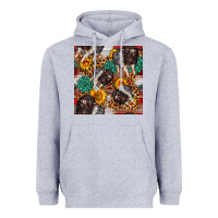 Heather Grey baby hampshire pig sunflowers seamless pattern Heavyweight Hoodie - FaDigitalArtStudio
