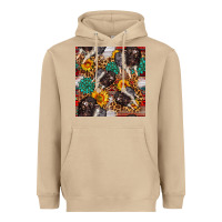 Mushroom baby hampshire pig sunflowers seamless pattern Heavyweight Hoodie - FaDigitalArtStudio