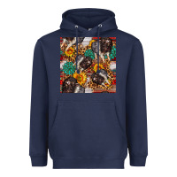 Navy baby hampshire pig sunflowers seamless pattern Heavyweight Hoodie - FaDigitalArtStudio