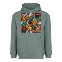 Sage baby hampshire pig sunflowers seamless pattern Heavyweight Hoodie - FaDigitalArtStudio