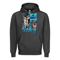 Charcoal Heather ice ice baby Zipper Hoodie - CowGirlArtShop