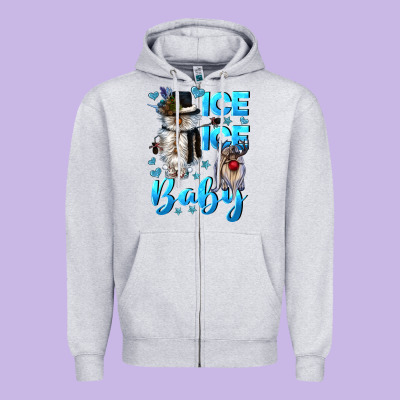 Ice Ice Baby Zipper Hoodie Designed By Cowgirlartshop