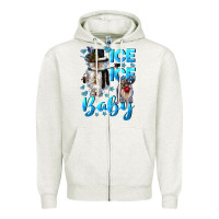 Oatmeal Heather ice ice baby Zipper Hoodie - CowGirlArtShop