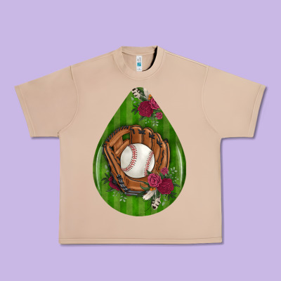 Baseball And Western Roses Teardrop  4 Urban Heavy Tee Designed By Bundleandbundleshop