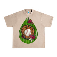 French Oak baseball and western roses teardrop  4 Urban Heavy Tee - BundleAndBundleShop