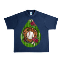 Navy baseball and western roses teardrop  4 Urban Heavy Tee - BundleAndBundleShop