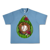 Pebble Blue baseball and western roses teardrop  4 Urban Heavy Tee - BundleAndBundleShop