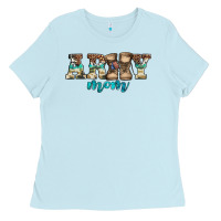 Baby Blue western camo pattern army mom Ladies Tee - Jasminsmagicworld
