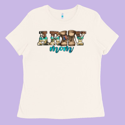 Western Camo Pattern Army Mom Ladies Tee Designed By Jasminsmagicworld