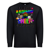 Black I am the rainbow sheep of the family Premium Sweatshirt - FaDigitalArtStudio