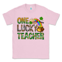 Bubblegum Pink One Lucky Teacher St. Patricks Classic Tee - BundleAndBundleShop