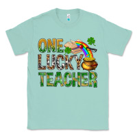 Seafoam One Lucky Teacher St. Patricks Classic Tee - BundleAndBundleShop