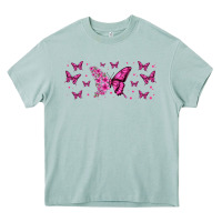 Arona floral breast cancer butterfly Heavy Core Tee - Jasminsmagicworld
