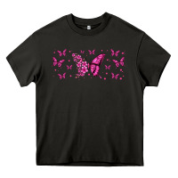 Asphalt floral breast cancer butterfly Heavy Core Tee - Jasminsmagicworld