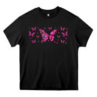 Black floral breast cancer butterfly Heavy Core Tee - Jasminsmagicworld